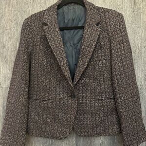 Door County Shop Vintage Tweed Blazer Size 14 Wool Herringbone Rural Academia